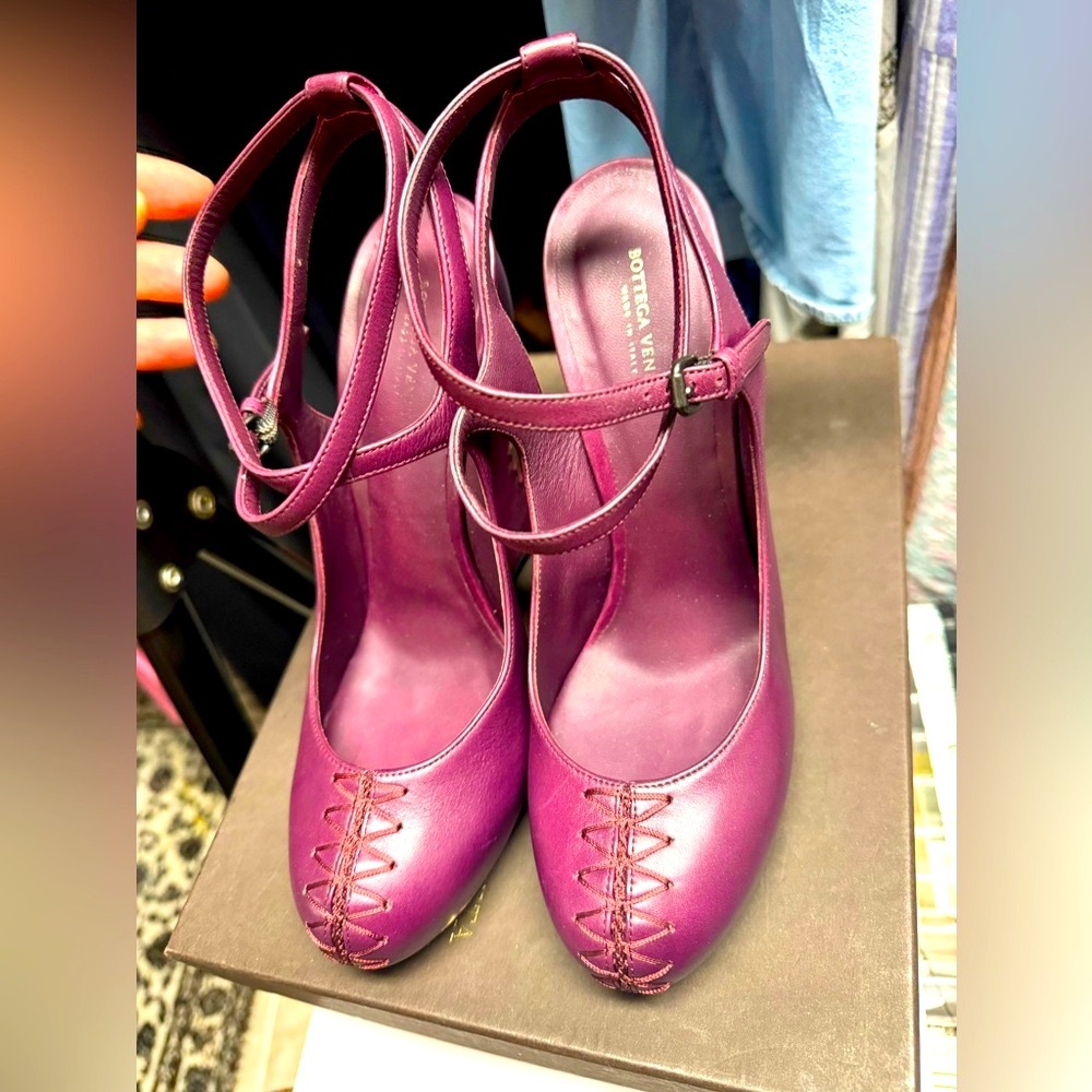 Bottega venetta women wedges heels eggplant color - Picture 7 of 8